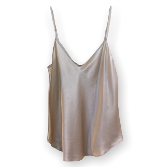 Reformation Tops - Reformation Teddy 100% Silk Satin Cream V Neck Strappy Adjustable Cami Tank Top